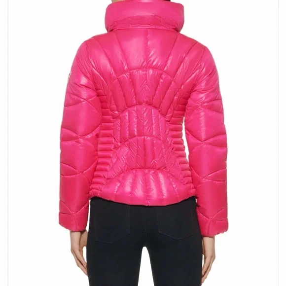 GUESS Hot Pink Puffer Coat- Worn Once! - Picture 7 of 8
